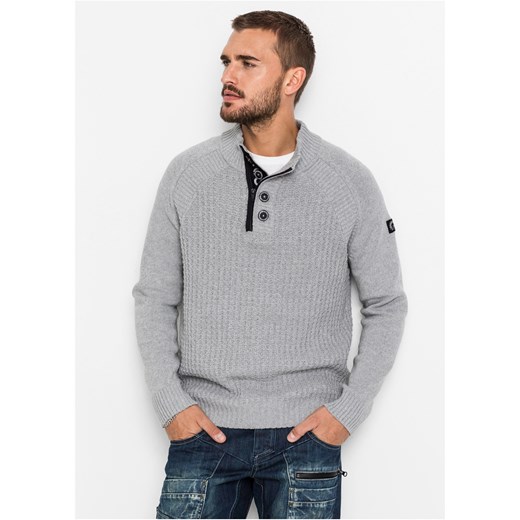 Sweter ze stójką z bawełny z recyklingu ze sklepu bonprix w kategorii Swetry męskie - zdjęcie 170592256