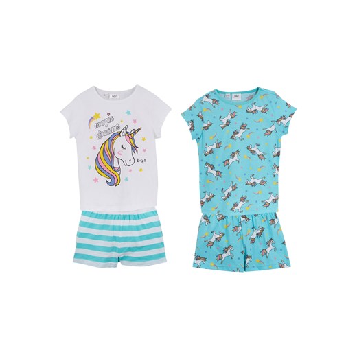 Piżama dziewczęca z krótkimi spodniami (4 części) ze sklepu bonprix w kategorii Piżamy dziecięce - zdjęcie 170593239