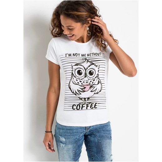 T-shirt z nadrukiem ze sklepu bonprix w kategorii Bluzki damskie - zdjęcie 170593546