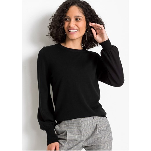 Sweter z balonowymi rękawami ze sklepu bonprix w kategorii Swetry damskie - zdjęcie 170593669