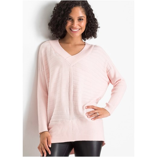 Sweter oversize w prążek ze sklepu bonprix w kategorii Swetry damskie - zdjęcie 170593707