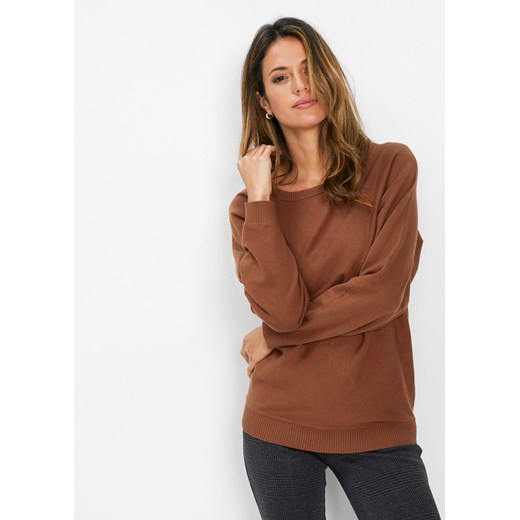 Sweter z rękawami typu nietoperz ze sklepu bonprix w kategorii Swetry damskie - zdjęcie 170594006