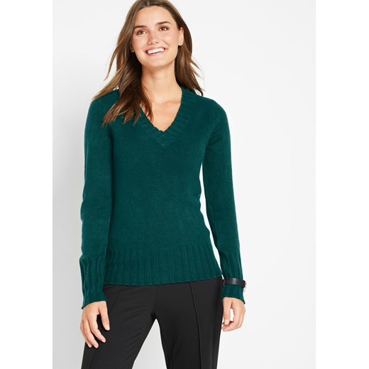 Sweter z dekoltem w serek ze sklepu bonprix w kategorii Swetry damskie - zdjęcie 170594228