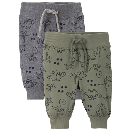 Spodnie niemowlęce shirtowe (2 szt.), bawełna organiczna ze sklepu bonprix w kategorii Spodnie i półśpiochy - zdjęcie 170594636