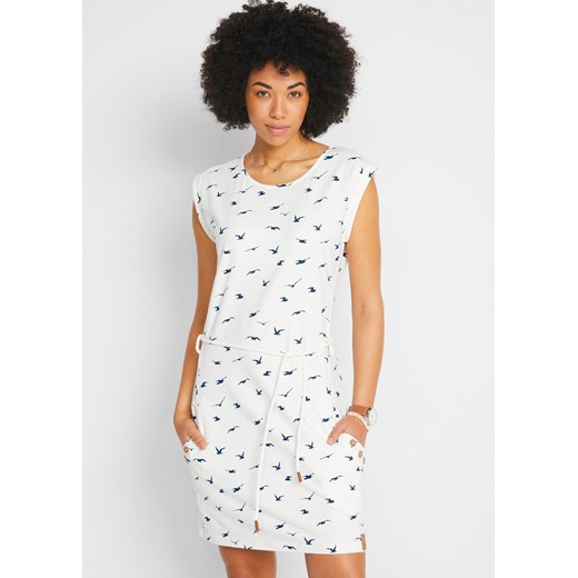 Sukienka shirtowa z rękawami motylkowymi i nadrukiem ze sklepu bonprix w kategorii Sukienki - zdjęcie 170595235