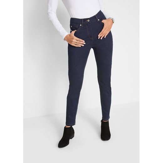 Spodnie twillowe ze stretchem, z wygodnym paskiem w talii, Slim Fit ze sklepu bonprix w kategorii Jeansy damskie - zdjęcie 170595698