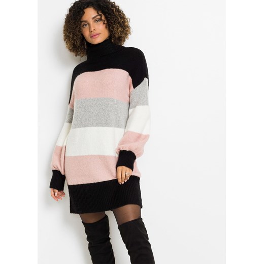 Długi sweter w paski ze sklepu bonprix w kategorii Swetry damskie - zdjęcie 170596487