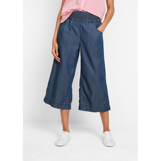 Lekkie spodnie culotte z wygodnym paskiem w talii, z lyocellu ze sklepu bonprix w kategorii Spodnie damskie - zdjęcie 170597908