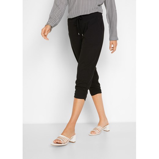 Spodnie z dżerseju z elastycznym paskiem ze sklepu bonprix w kategorii Spodnie damskie - zdjęcie 170597986
