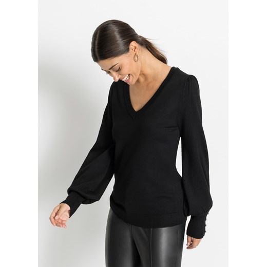 Sweter z ozdobnymi guzikami ze sklepu bonprix w kategorii Swetry damskie - zdjęcie 170598399