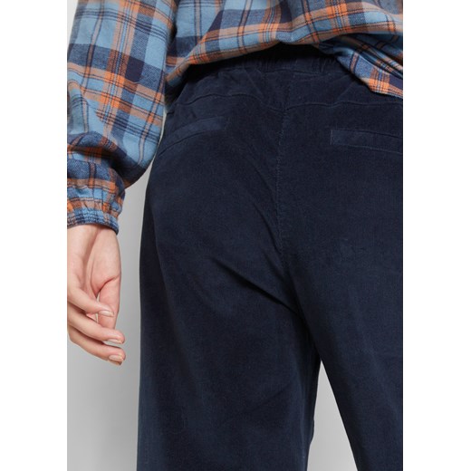 Szerokie spodnie sztruksowe high-waist z wygodnym paskiem w talii, dł. do kostki 42 bonprix