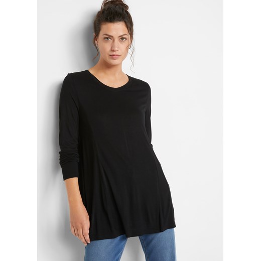 Shirt z długim rękawem i poszerzanym dołem, ze zrównoważonej wiskozy ze sklepu bonprix w kategorii Bluzki damskie - zdjęcie 170598769