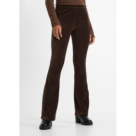 Spodnie sztruksowe z poszerzanymi nogawkami ze sklepu bonprix w kategorii Spodnie damskie - zdjęcie 170598787