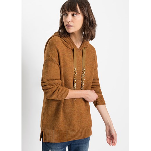 Sweter z kapturem ze sklepu bonprix w kategorii Swetry damskie - zdjęcie 170598877