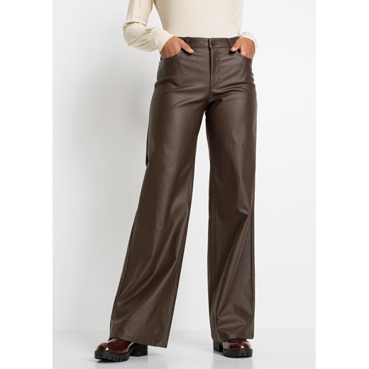 Spodnie ze sztucznej skóry Marlena ze sklepu bonprix w kategorii Spodnie damskie - zdjęcie 170599817