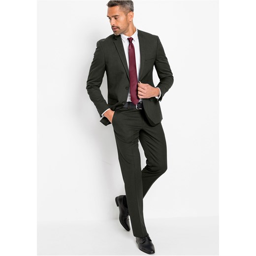 Garnitur 3-częściowy: marynarka + spodnie + krawat, Slim Fit ze sklepu bonprix w kategorii Garnitury męskie - zdjęcie 170600857