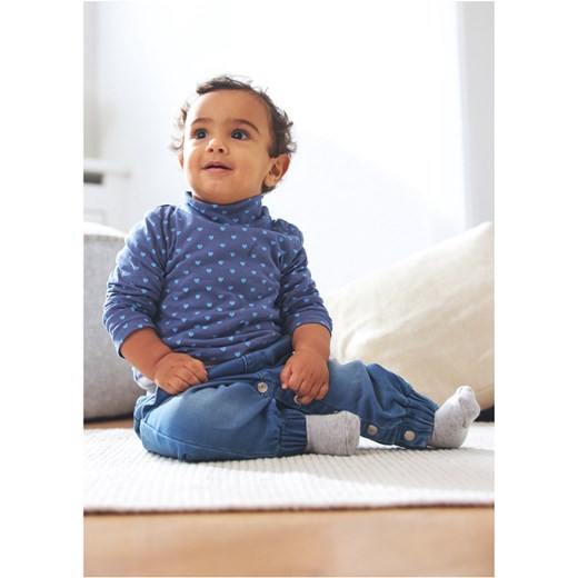 Shirt niemowlęcy z golfem, z bawełny organicznej (2 szt.) ze sklepu bonprix w kategorii Kaftaniki i bluzki - zdjęcie 170600865