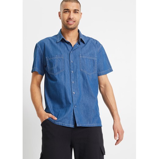 Koszula dżinsowa z krótkim rękawem, Loose Fit ze sklepu bonprix w kategorii Koszule męskie - zdjęcie 170601267