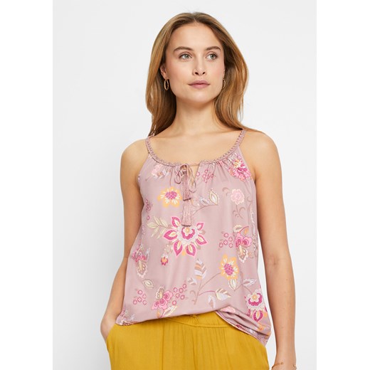 Top shirtowy w kwiaty ze sklepu bonprix w kategorii Bluzki damskie - zdjęcie 170601498