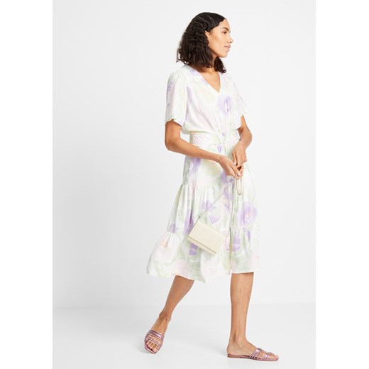 Sukienka midi z wiskozy, z przeszyciem cienkimi gumkami i kieszeniami ze sklepu bonprix w kategorii Sukienki - zdjęcie 170601866