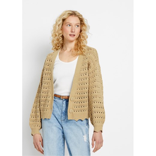 Kardigan w ażurowy wzór ze sklepu bonprix w kategorii Swetry damskie - zdjęcie 170601879