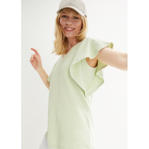 Shirt z dżerseju o waflowej strukturze ze sklepu bonprix w kategorii Bluzki damskie - zdjęcie 170602135