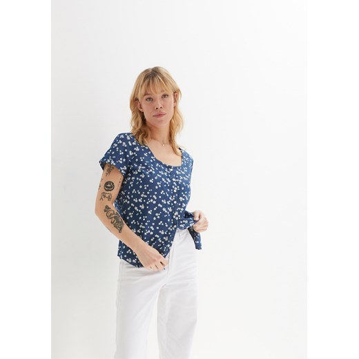 Bluzka dżinsowa z bawełny organicznej ze sklepu bonprix w kategorii Bluzki damskie - zdjęcie 170602278