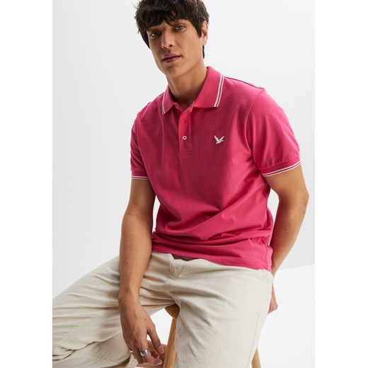 Shirt polo z bawełny pique, krótki rękaw ze sklepu bonprix w kategorii T-shirty męskie - zdjęcie 170602545