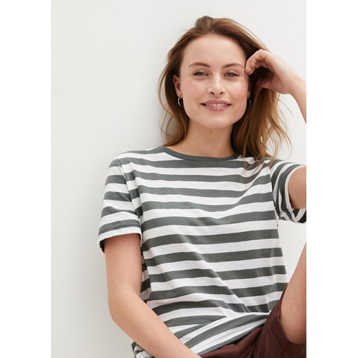 T-shirt z okrągłym dekoltem, z bawełny (2 szt.) ze sklepu bonprix w kategorii Bluzki damskie - zdjęcie 170603027