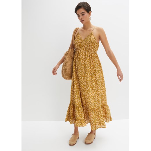 Długa sukienka w cętki leoparda ze sklepu bonprix w kategorii Sukienki - zdjęcie 170603156