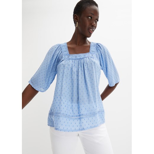 Prześwitująca bluzka z szydełkową koronką ze sklepu bonprix w kategorii Bluzki damskie - zdjęcie 170603696