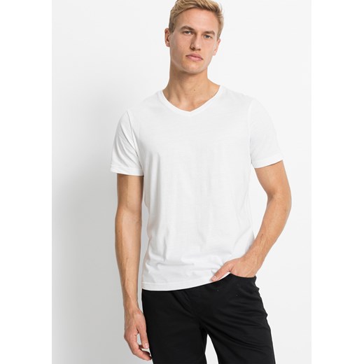 T-shirt z dekoltem w serek (5 szt.) ze sklepu bonprix w kategorii T-shirty męskie - zdjęcie 170603779