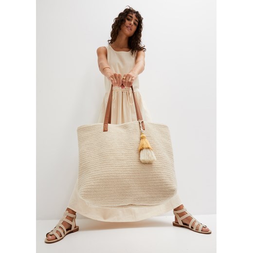 Torba makramowa shopper One Size bonprix