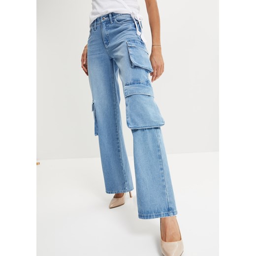 Dżinsy bojówki z czystej bawełny ze sklepu bonprix w kategorii Jeansy damskie - zdjęcie 170604169