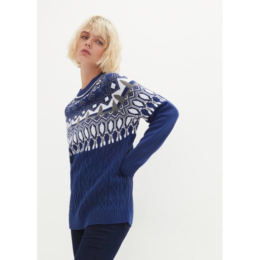 Sweter w norweski wzór 36/38 bonprix