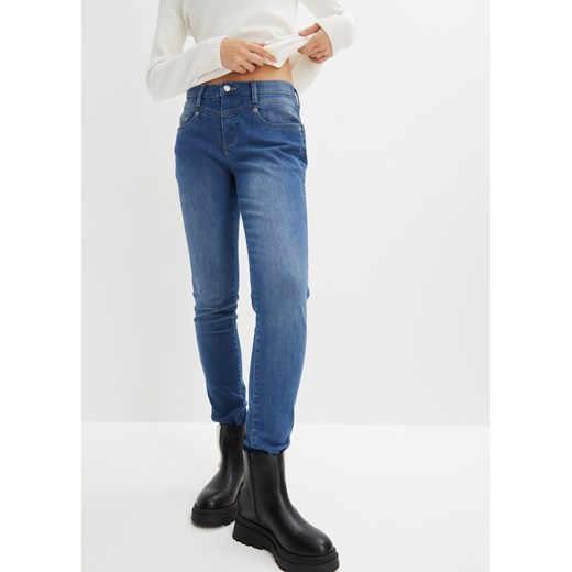 Dżinsy ocieplane shape, z miękką spodnią stroną, Slim ze sklepu bonprix w kategorii Jeansy damskie - zdjęcie 170605356