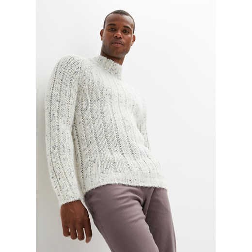 Sweter w prążek, z domieszką wełny ze sklepu bonprix w kategorii Swetry męskie - zdjęcie 170605698