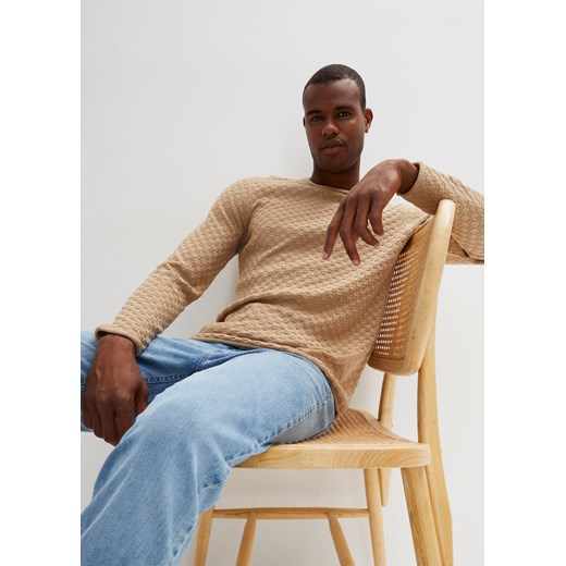 Sweter z bawełny z recyklingu ze sklepu bonprix w kategorii Swetry męskie - zdjęcie 170606055