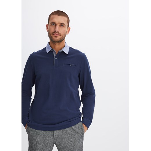Shirt polo, długi rękaw ze sklepu bonprix w kategorii T-shirty męskie - zdjęcie 170606247