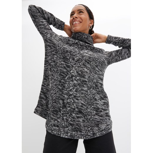 Sweter poncho, długi rękaw ze sklepu bonprix w kategorii Swetry damskie - zdjęcie 170606775