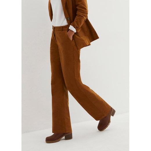 Spodnie sztruksowe Marlena, z bawełny organicznej ze sklepu bonprix w kategorii Spodnie damskie - zdjęcie 170606828