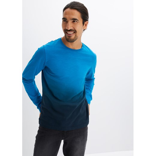 Shirt z długim rękawem, w cieniowanym kolorze, Slim Fit ze sklepu bonprix w kategorii T-shirty męskie - zdjęcie 170607439