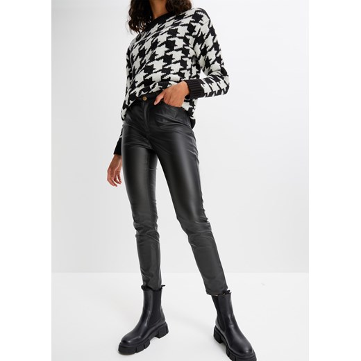 Spodnie ze stretchem z powłoką i wygodnym paskiem, Skinny ze sklepu bonprix w kategorii Spodnie damskie - zdjęcie 170607485