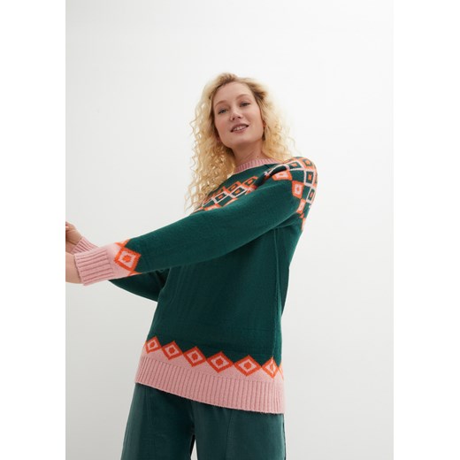 Sweter w norweski wzór, z materiału z recyklingu ze sklepu bonprix w kategorii Swetry damskie - zdjęcie 170607918