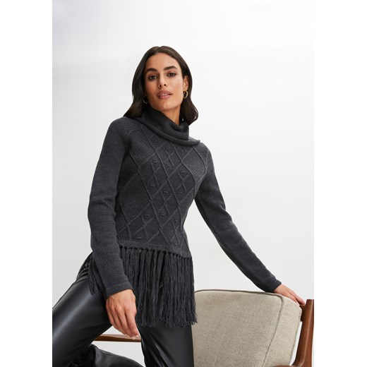 Sweter z frędzlami ze sklepu bonprix w kategorii Swetry damskie - zdjęcie 170608357