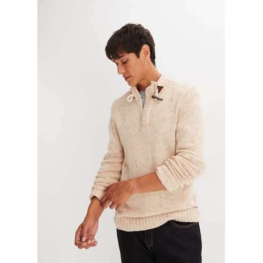 Sweter z guzikiem kołkiem ze sklepu bonprix w kategorii Swetry męskie - zdjęcie 170608438