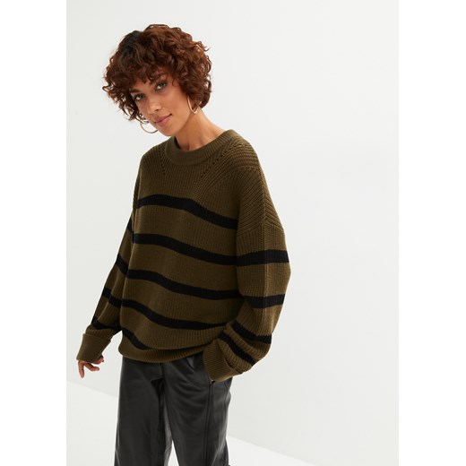 Sweter wełniany w luźniejszym fasonie ze sklepu bonprix w kategorii Swetry damskie - zdjęcie 170608467
