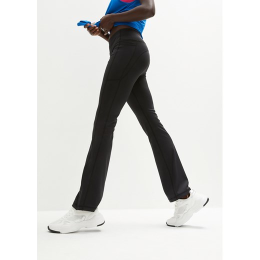 Legginsy sportowe z kieszonką na telefon, poszerzane nogawki ze sklepu bonprix w kategorii Spodnie damskie - zdjęcie 170608769