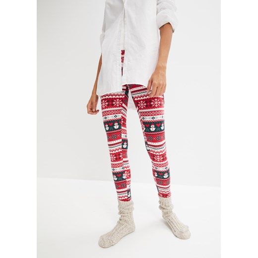 Legginsy w bożonarodzeniowy deseń ze sklepu bonprix w kategorii Spodnie damskie - zdjęcie 170609726
