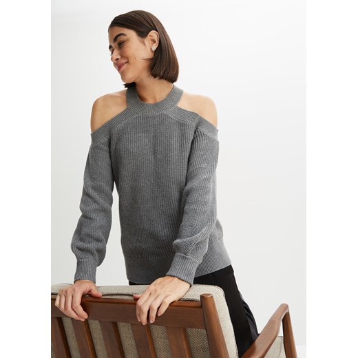 Sweter cold-shoulder ze sklepu bonprix w kategorii Swetry damskie - zdjęcie 170610225